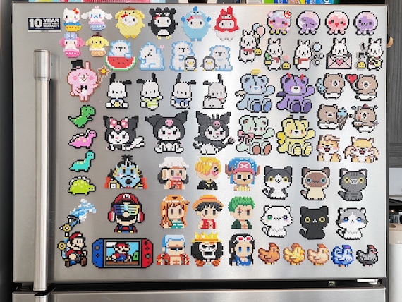 Little Dinosaurs- Pixel Perler Beads Art, Can Be Fridge Magnet