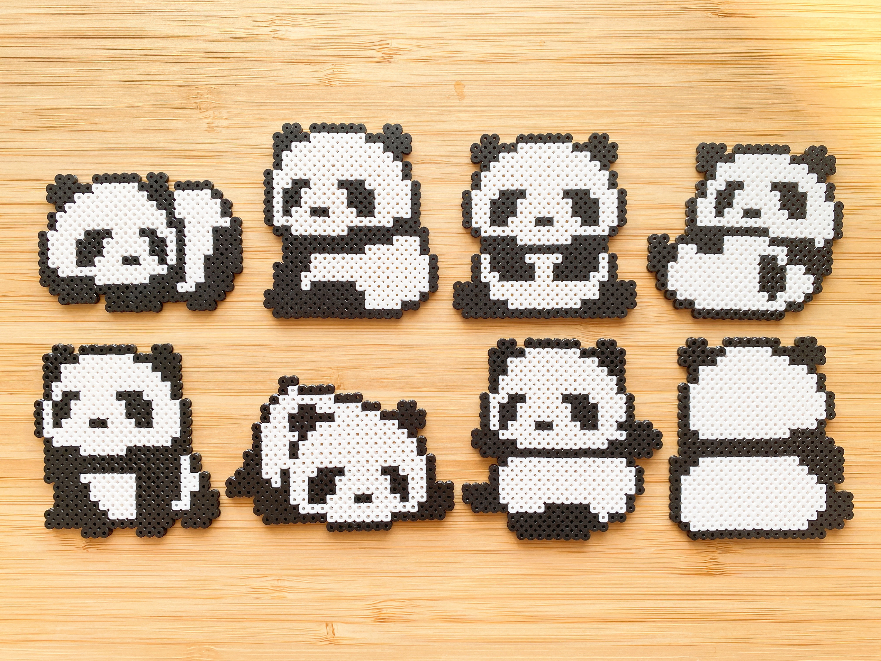 Porte-clés en perles à repasser Hama Panda kawaii - 3 modèles - fait sur  demande