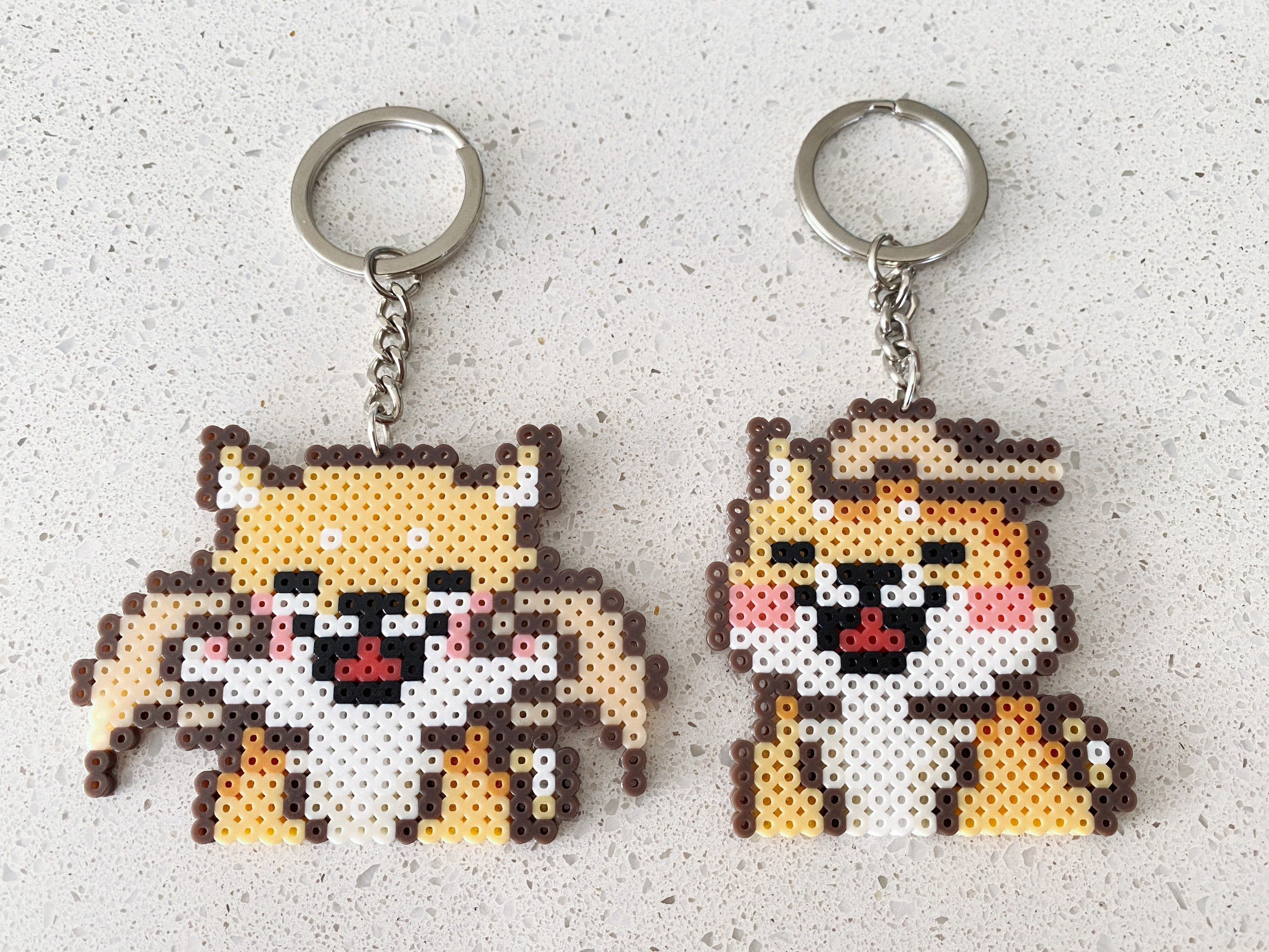 White Bunny Pixel Perler Beads Art, Can Be Fridge Magnet, Keychain, Phone  Charm and Badge 