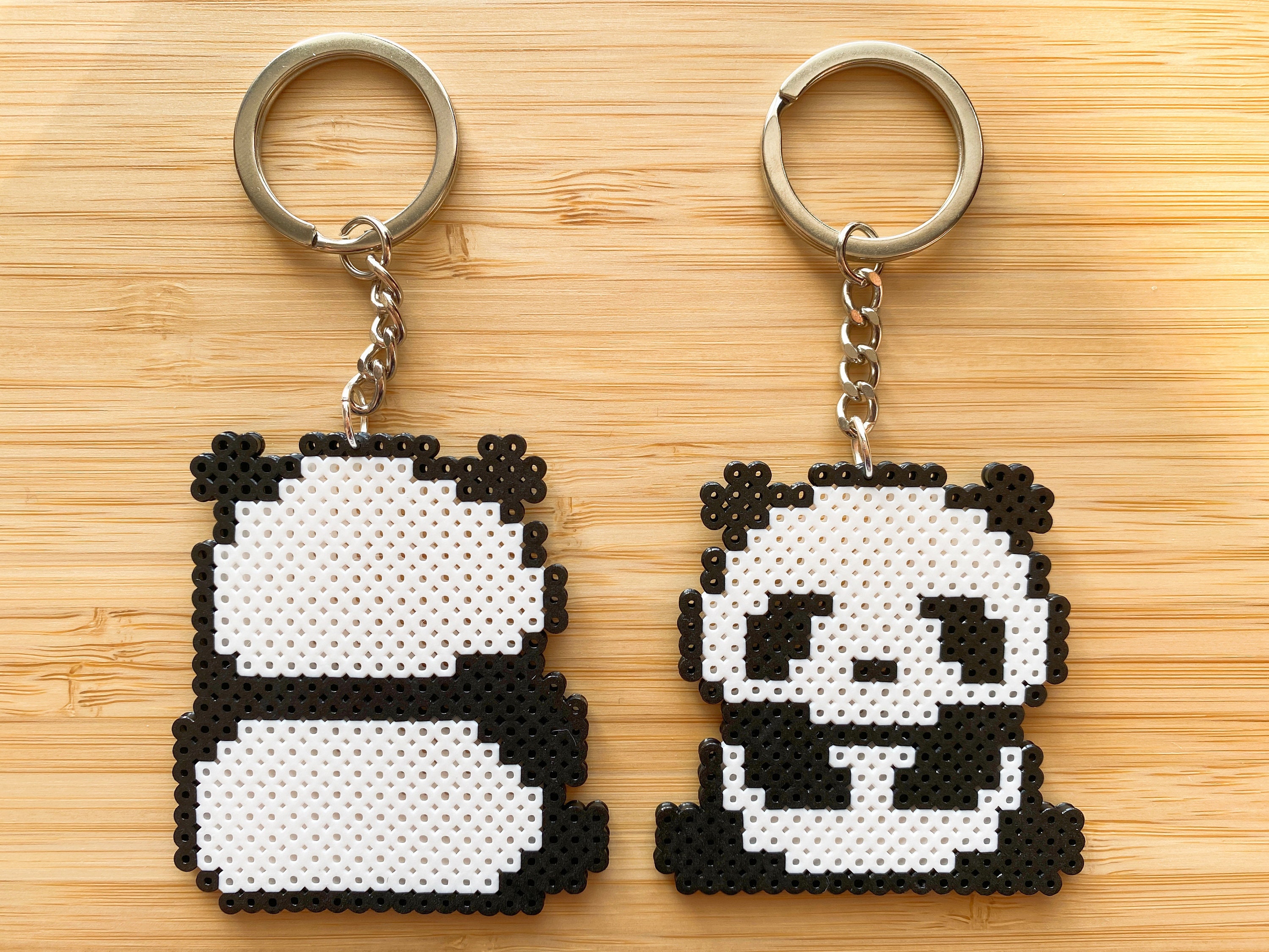 Cute Panda- 8bit Pixel Perler Beads Art, Can Be Fridge Magnet