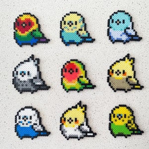 Little Birds- Pixel Perler Beads Art, Can be Fridge Magnet, Keychain, Phone Charm and Badge!