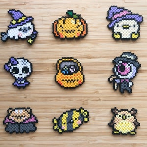 Clawbert Halloween Cute Characters- Perler Beads Art, Pixel Art, Fridge Magnet, Pin, Phone Charm, KeyChain, Home Art Decor