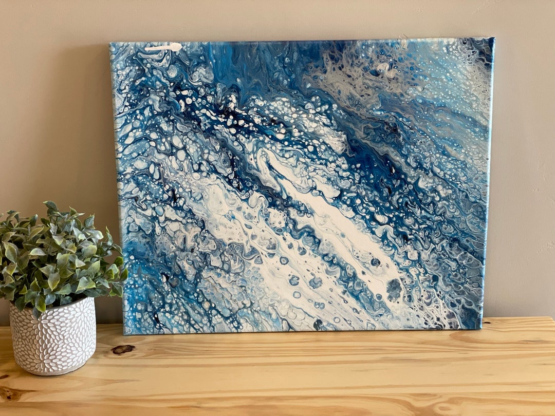 Original Acrylic on Canvas, Dutch Pour, Fluid Art Painting - Etsy