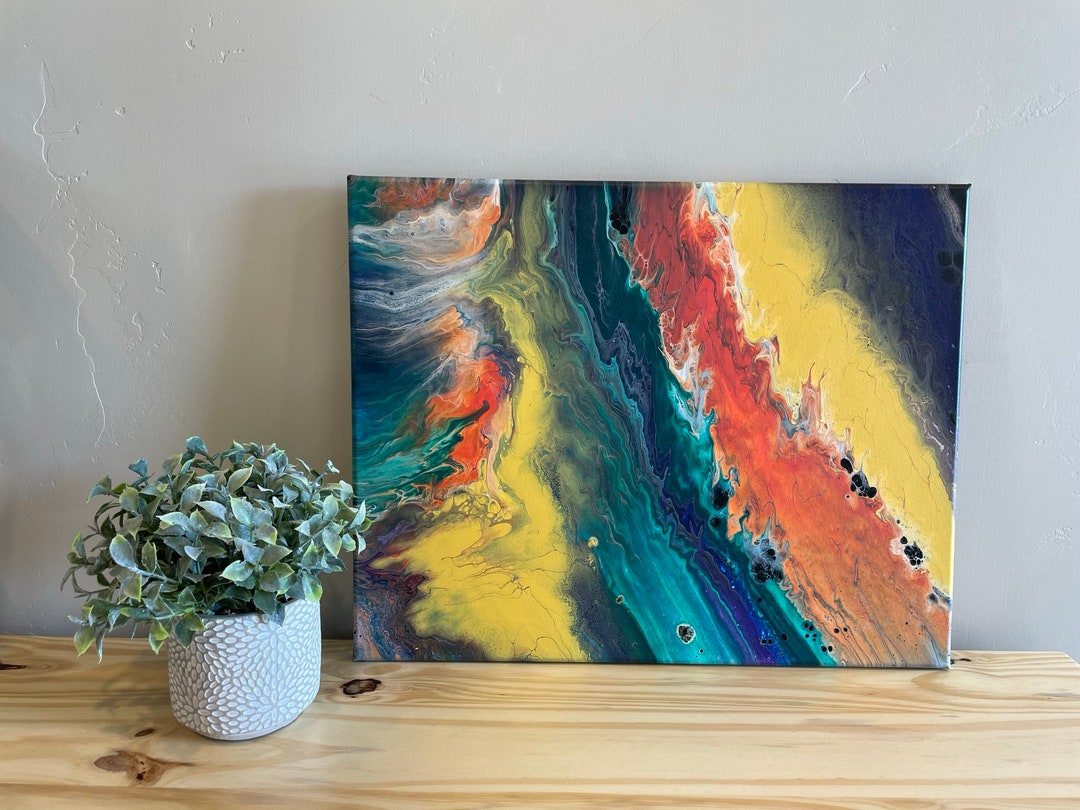 Original Acrylic on Canvas, Dutch Pour, Fluid Art Painting - Etsy