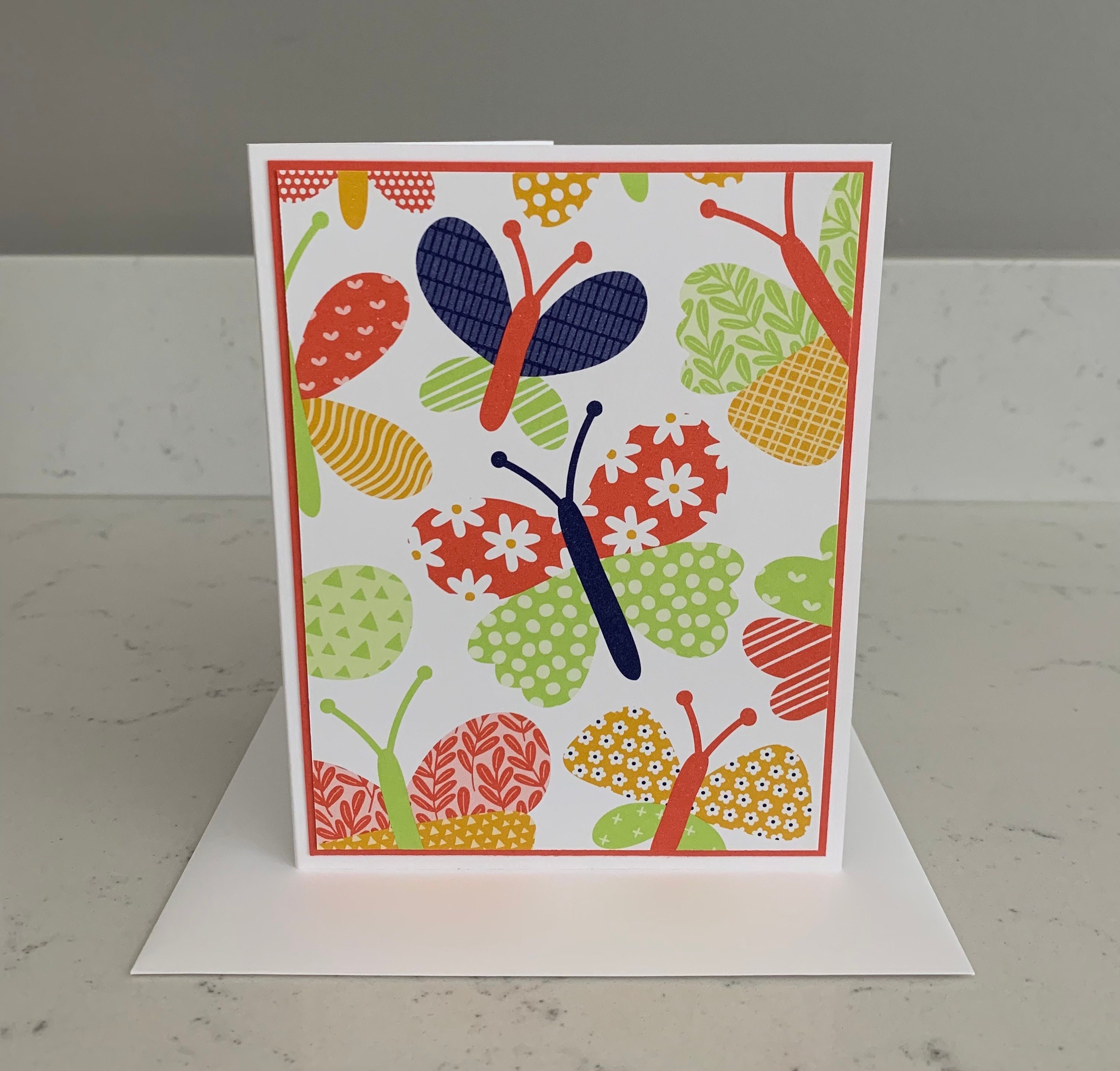 Handmade Stampin’ up Butterfly Kisses Designer Series Paper Notecards W ...