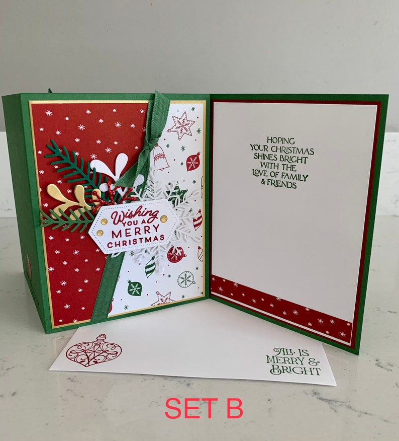 Handmade Cards Stampin up Set of 6 Merry Christmas Cards Etsy