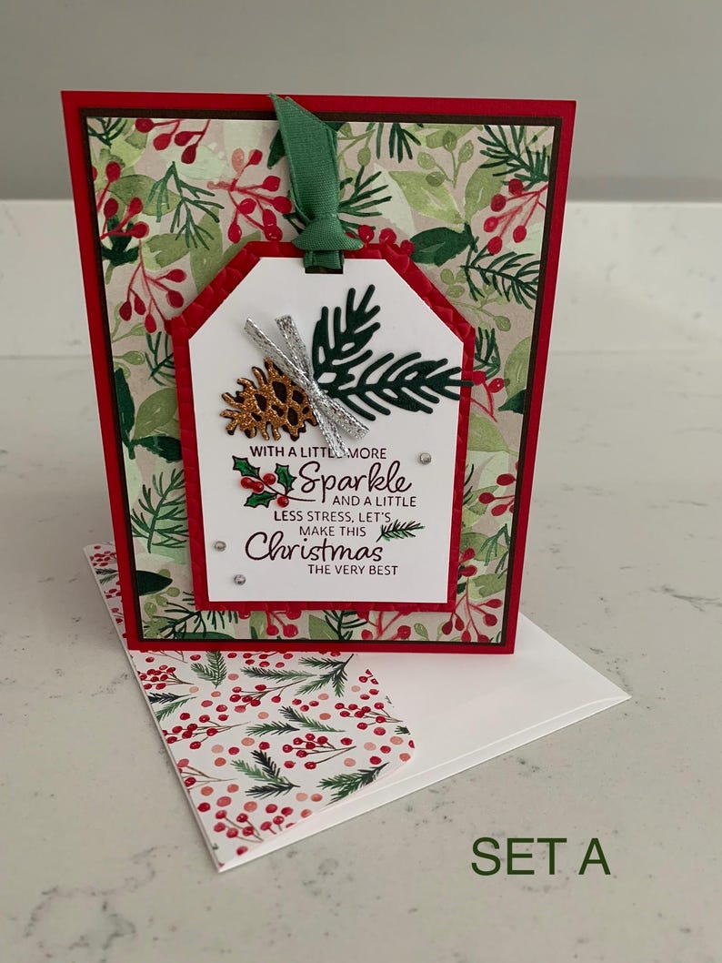 Handmade Cards Stampin’ up - Set of 6 - Merry Christmas Cards | Merry ...