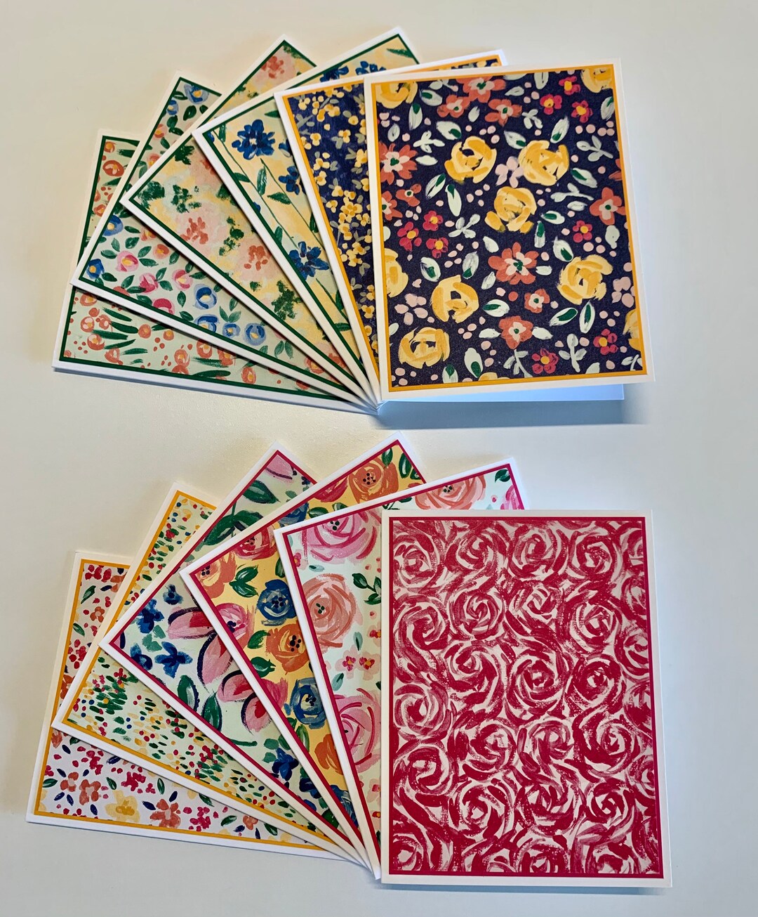 Handmade Stampin’ up Garden Impression Designer Series Paper Notecards ...