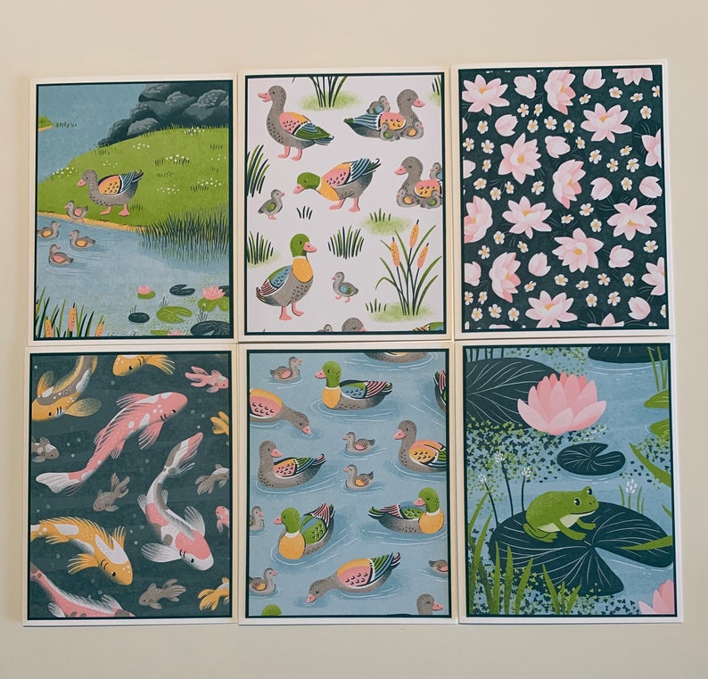 8 Leanin Tree Note Cards — Dragonflies & Lily Pads Art By Jody Bergsma, Made In USA