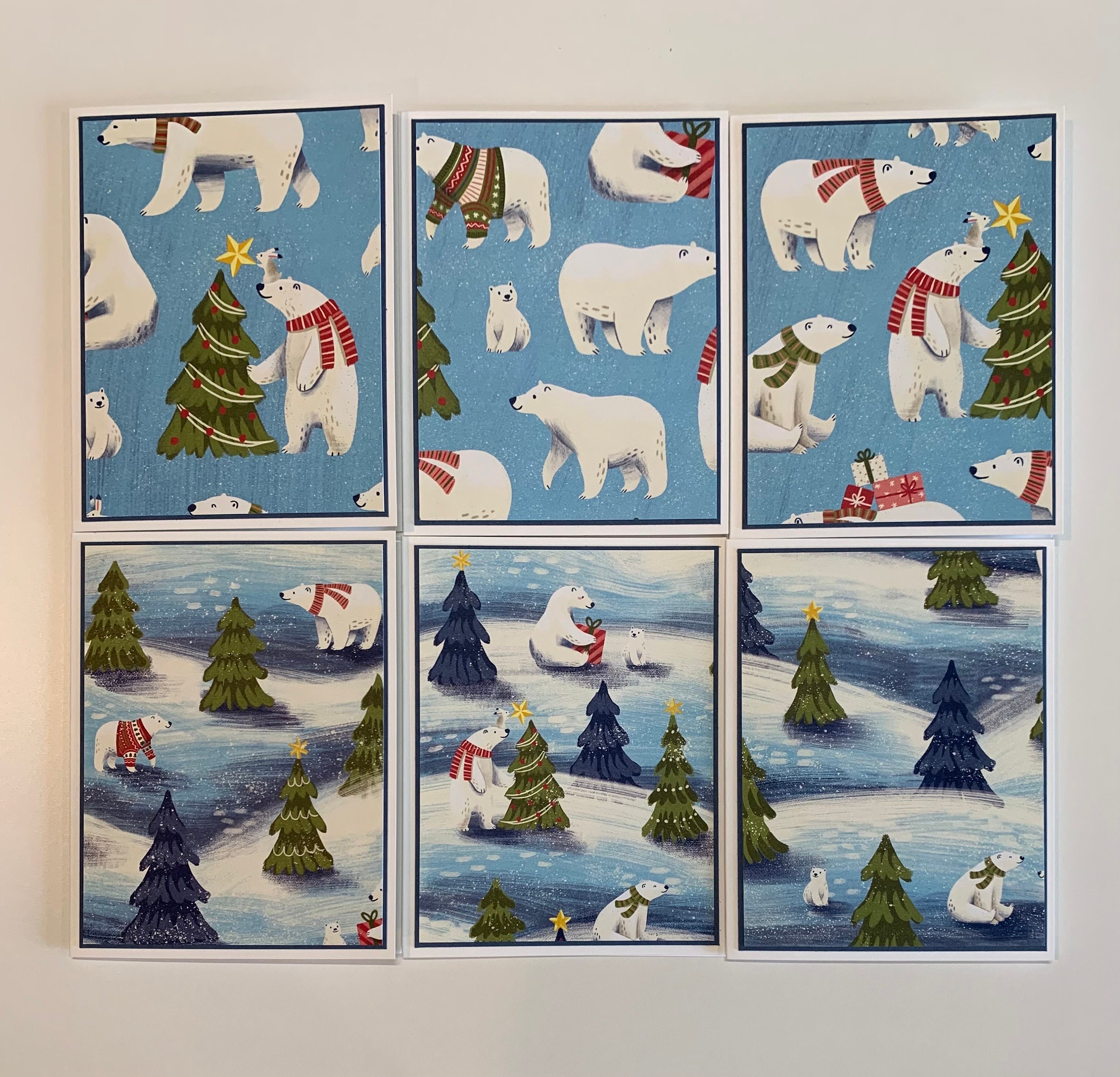 Handmade Stampin’ up Beary Christmas DSP Notecards W/ Envelopes - Set ...