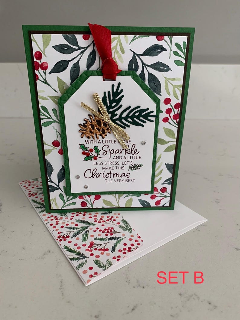 Handmade Cards Stampin’ up - Set of 6 - Merry Christmas Cards | Merry ...
