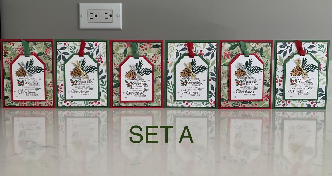 Handmade Cards Stampin’ up - Set of 6 - Merry Christmas Cards | Merry ...