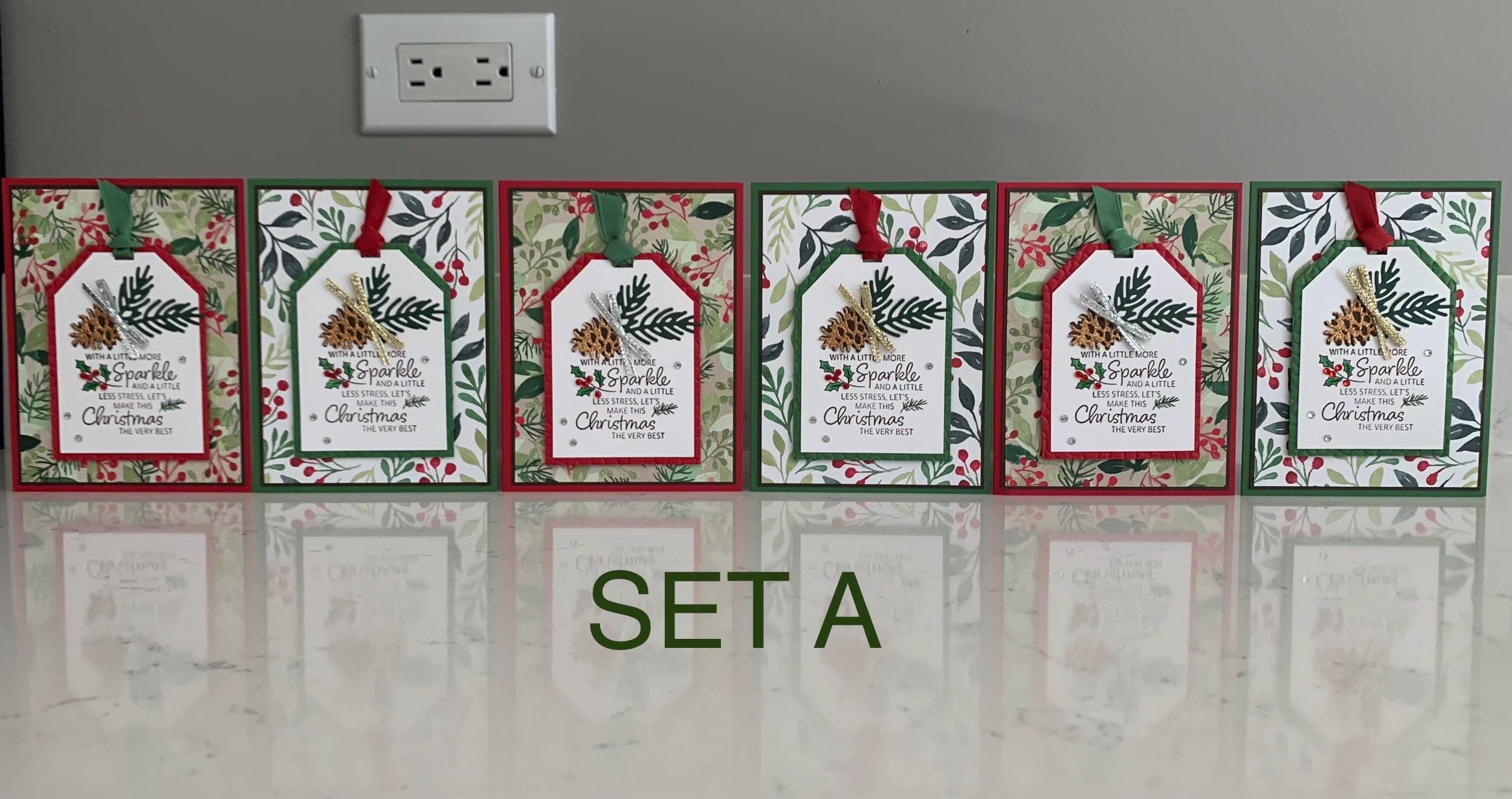Handmade Cards Stampin’ up - Set of 6 - Merry Christmas Cards | Merry ...