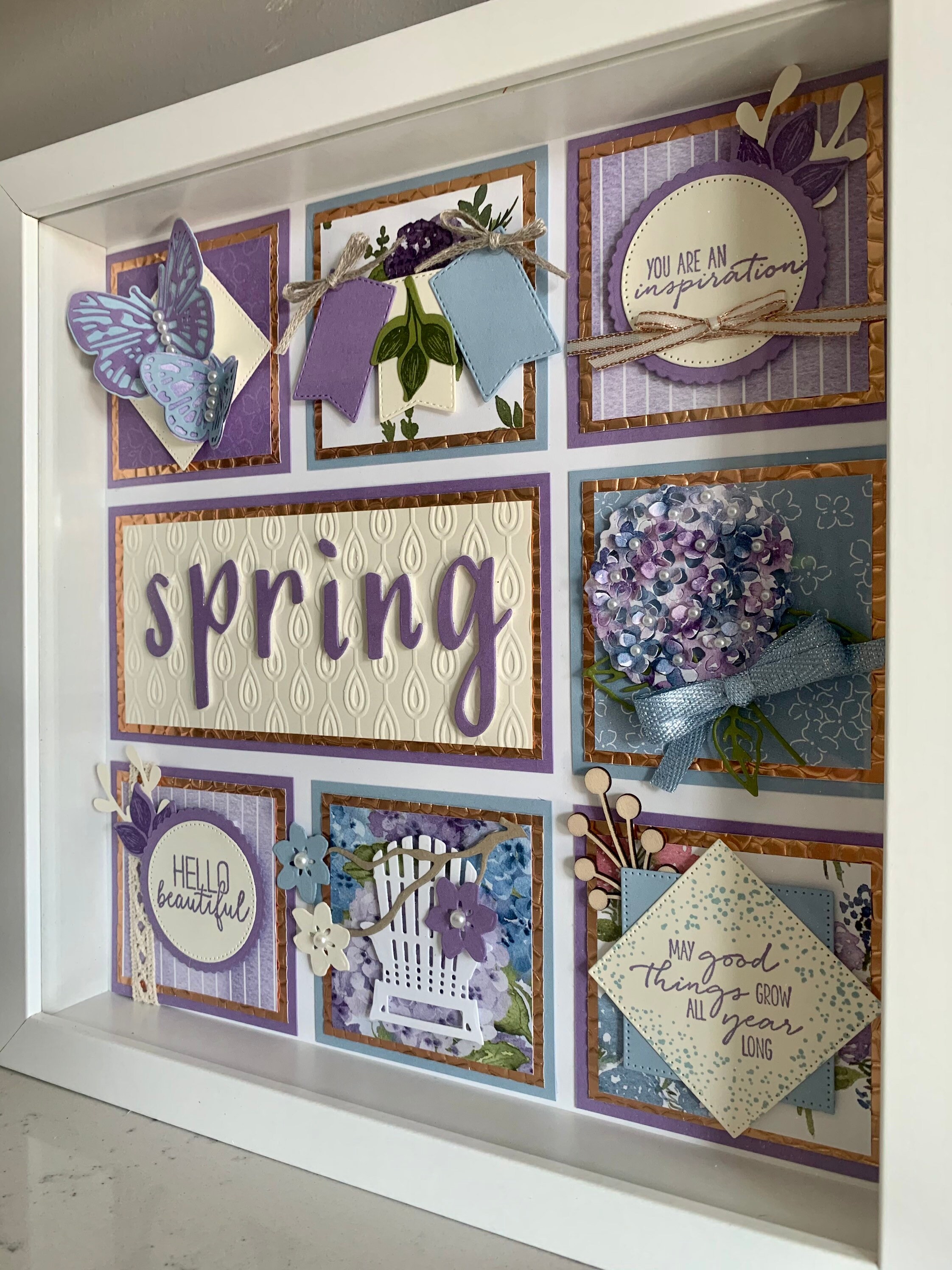 Spring 10x10 Shadow Box Sampler | Hydrangea Flowers | Perfect Gift for ...