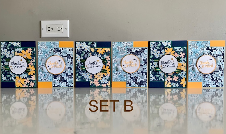 Handmade Cards Stampin’ up - Set of 6 - Thank You Cards | Flowers - Etsy
