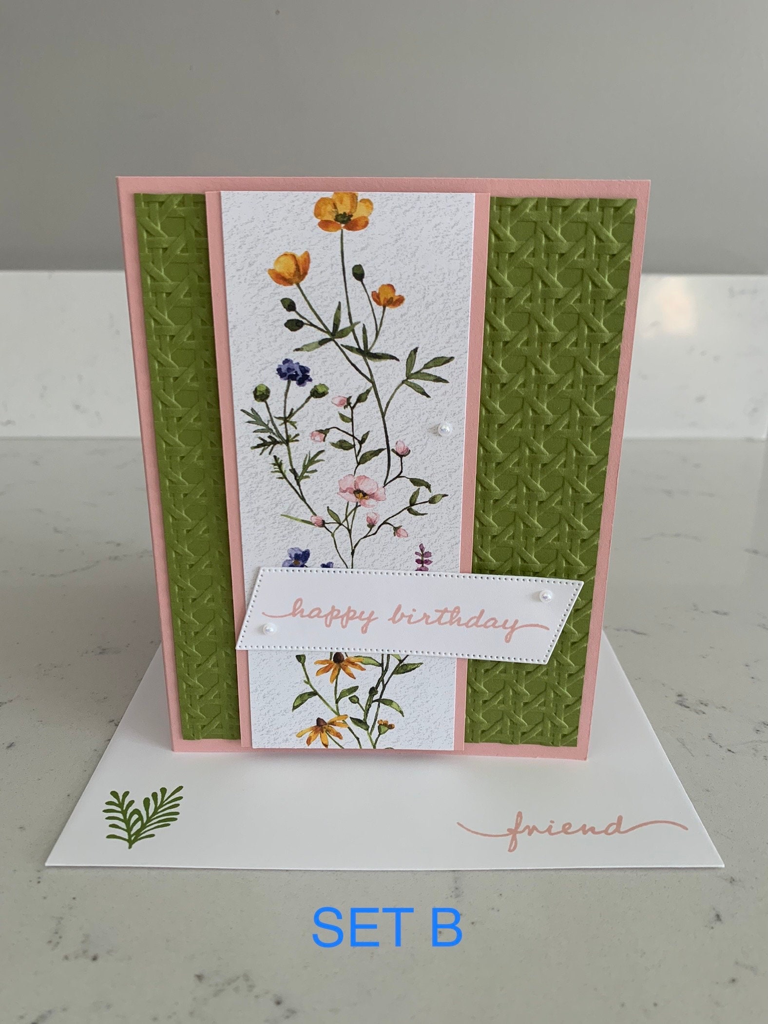 Handmade Cards Stampin up Set of 6 Happy Birthday Cards Dainty Flowers ...