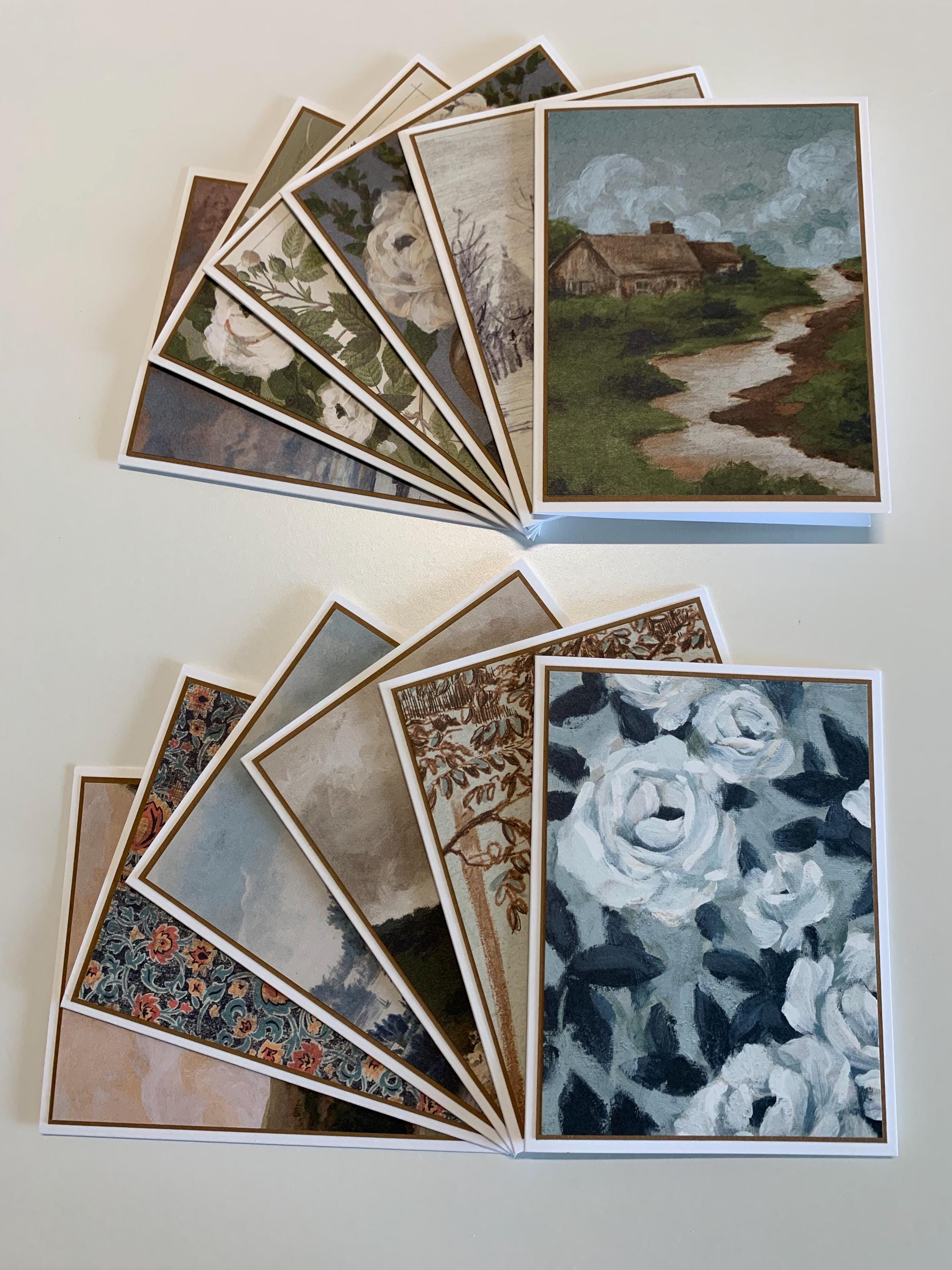 Handmade Stampin’ Up Beautiful Gallery DSP Notecards w/ Envelopes - Set of 12 - Blank Inside - Beautiful Scenes | Budget Friendly