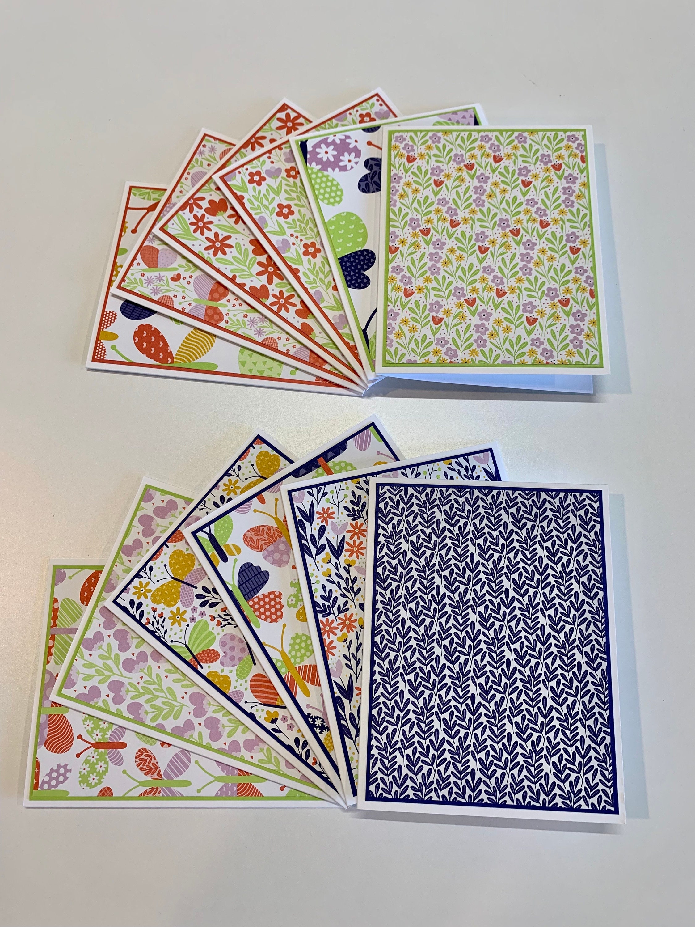 Handmade Stampin up Butterfly Kisses Designer Series Paper Notecards W ...