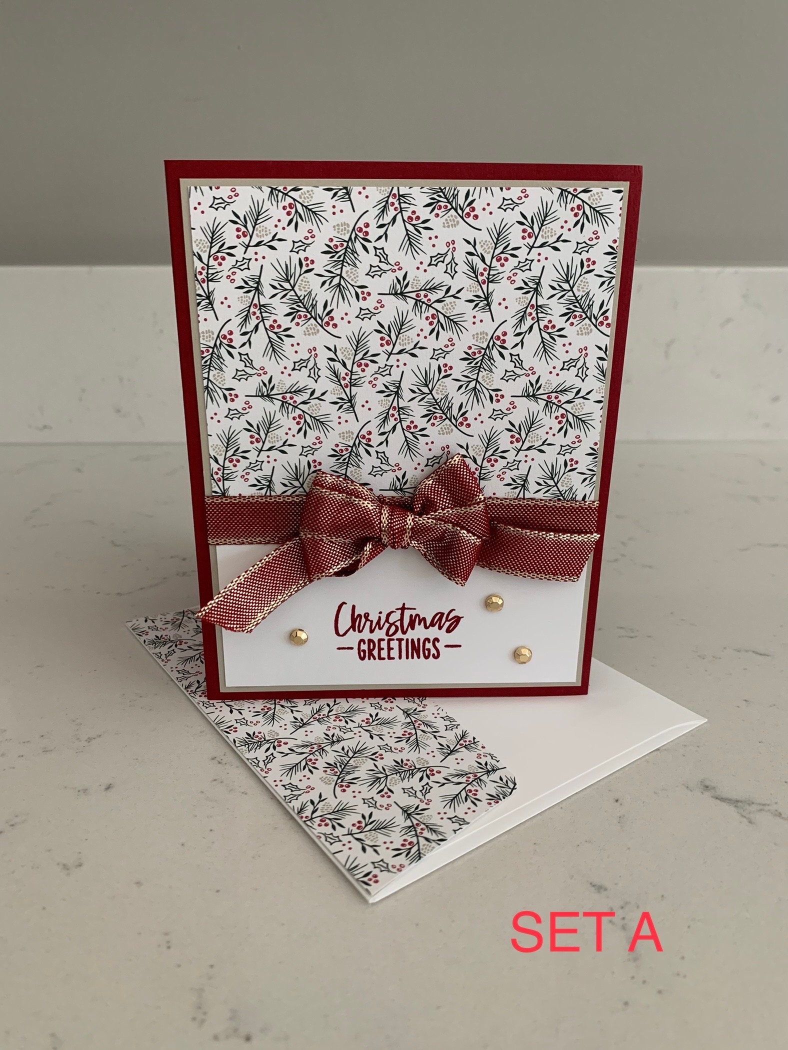 Handmade Cards Stampin up Set of 6 Merry Christmas Cards Merry ...