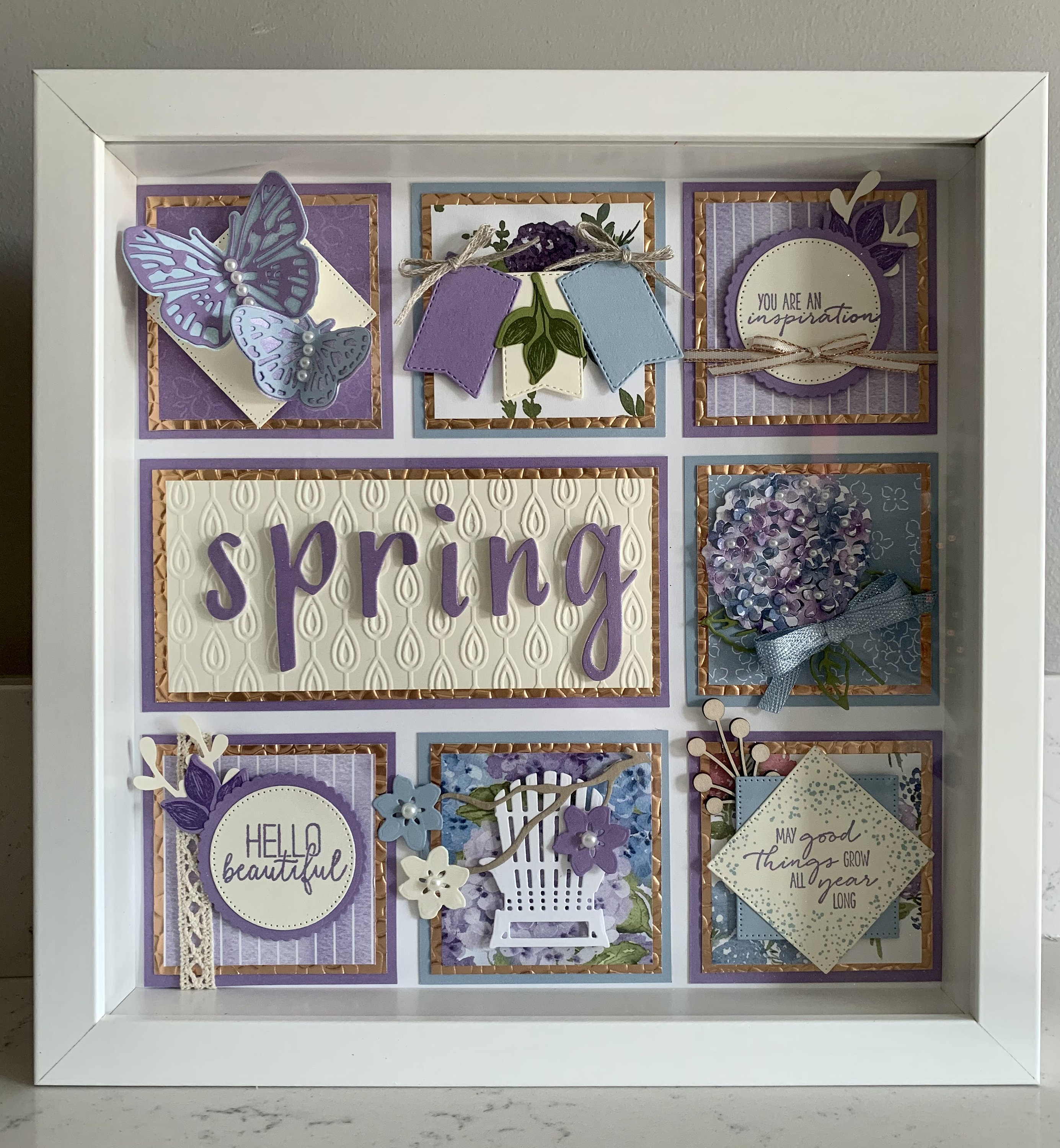 Spring 10x10 Shadow Box Sampler | Hydrangea Flowers | Perfect Gift for ...