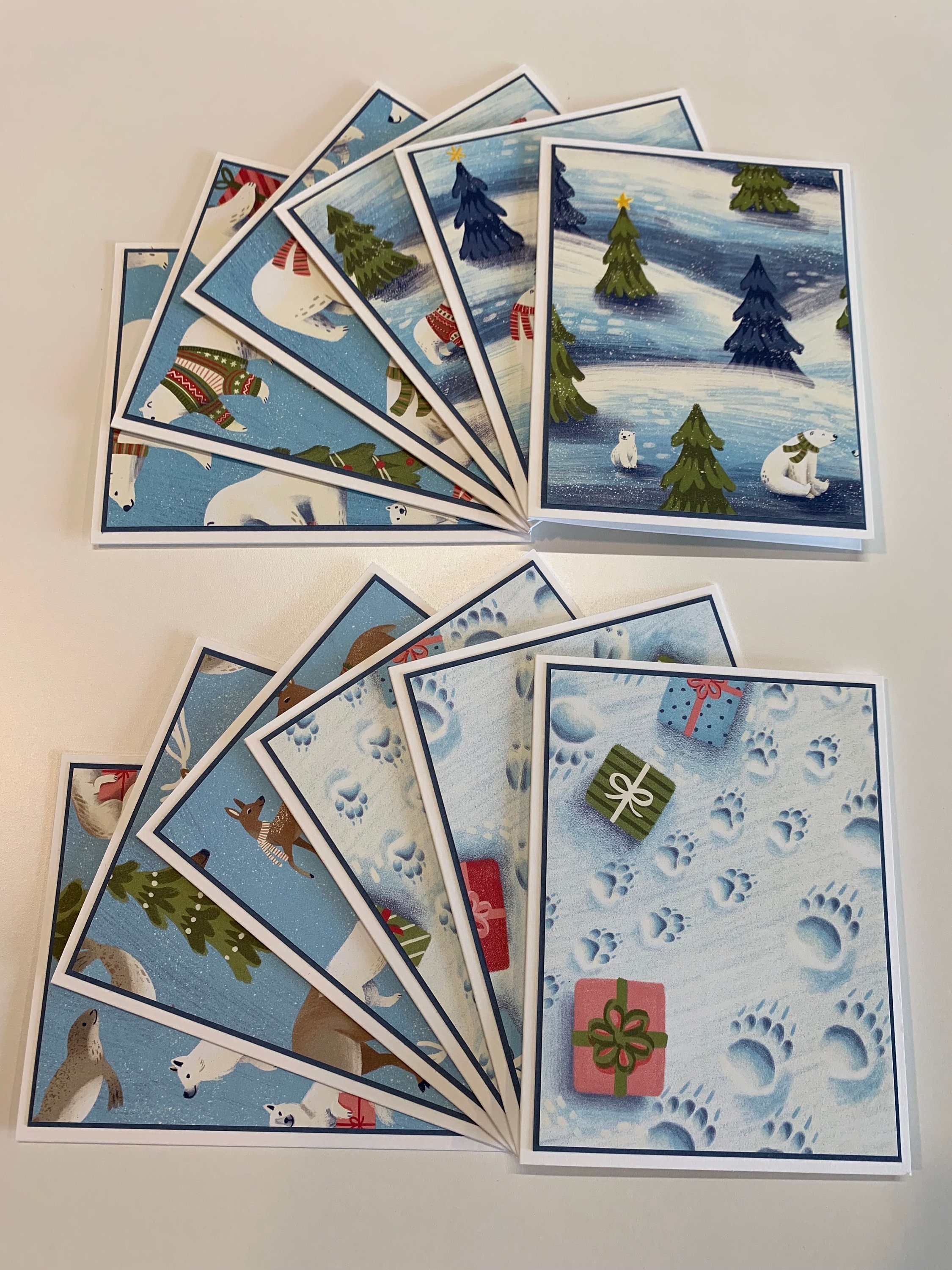 Handmade Stampin’ up Beary Christmas DSP Notecards W/ Envelopes - Set ...