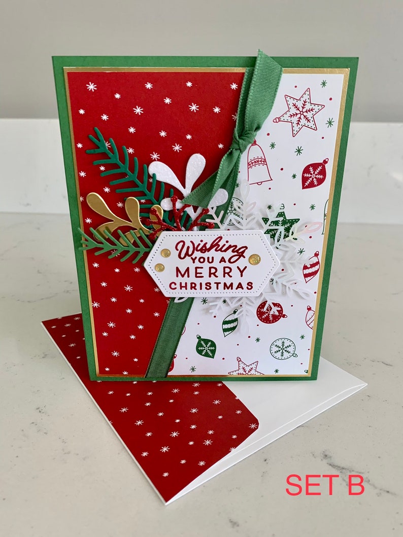 Handmade Cards Stampin up Set of 6 Merry Christmas Cards Etsy