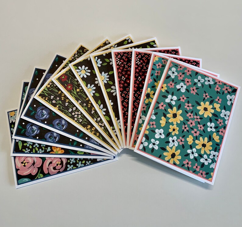 Handmade Stampin’ up Flower & Field Designer Series Paper Notecards W ...