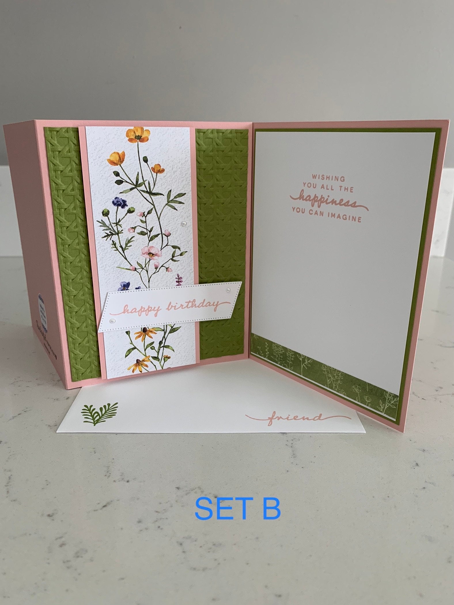 Handmade Cards Stampin up Set of 6 Happy Birthday Cards Dainty Flowers ...