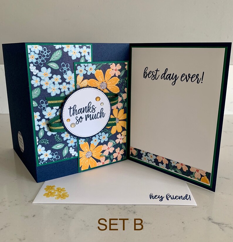 Handmade Cards Stampin’ up - Set of 6 - Thank You Cards | Flowers - Etsy