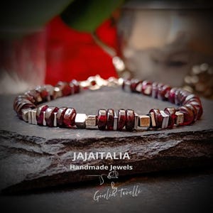 SKERON – Raw Ruby & Silver Bracelet