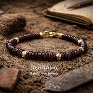 RUDRA – Unisex Raw Ruby Bracelet Minimalist Tibetan Style Handmade in Italy