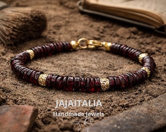 RUDRA – Unisex Raw Ruby Bracelet Minimalist Tibetan Style Handmade in Italy