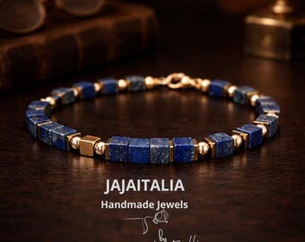 Men's Lapis Lazuli & Golden Hematite Bracelet – Handmade in Italy