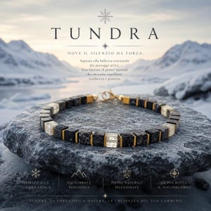TUNDRA – Herenarmband met toermalijn, citrien en gouden hematiet, handgemaakt in Italië