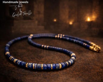NADIR – Men's Lapis Lazuli Necklace – Natural Stones – Made in Italy – Gift for Him