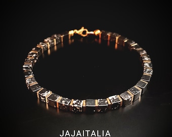 Bracelet of protection and strength of black tourmaline and golden hematite beads, natural stones, handmade to measure