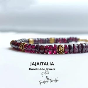 Men&#39;s bracelet in raw ruby. Handcrafted jewel made in Italy. Personalized gift.