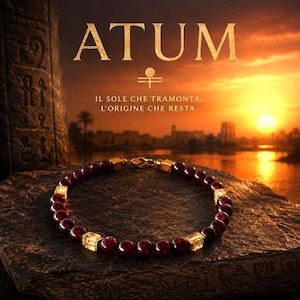 ATUM – Garnet and Citrine Bracelet Unisex Minimalist Jewelry Handmade in Italy