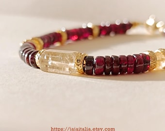 RUBENDO - Ruby & Citrine Bracelet – Handmade in Italy Ready to Gift