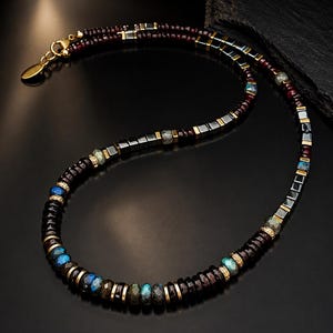 RUBENDA — Raw Ruby & Selected Labradorite Necklace
