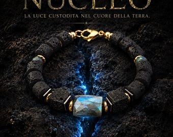CORE – Men’s Labradorite & Black Lava Stone Bracelet | Handmade Natural Stone Jewelry