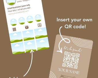 Digital Social Media Business Card Template, Customizable Business Cards With Canva
