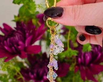 Butterfly Charm Beaded Keychain, Cute Handmade Beaded Accessory, Short Beaded Keychain For Bags