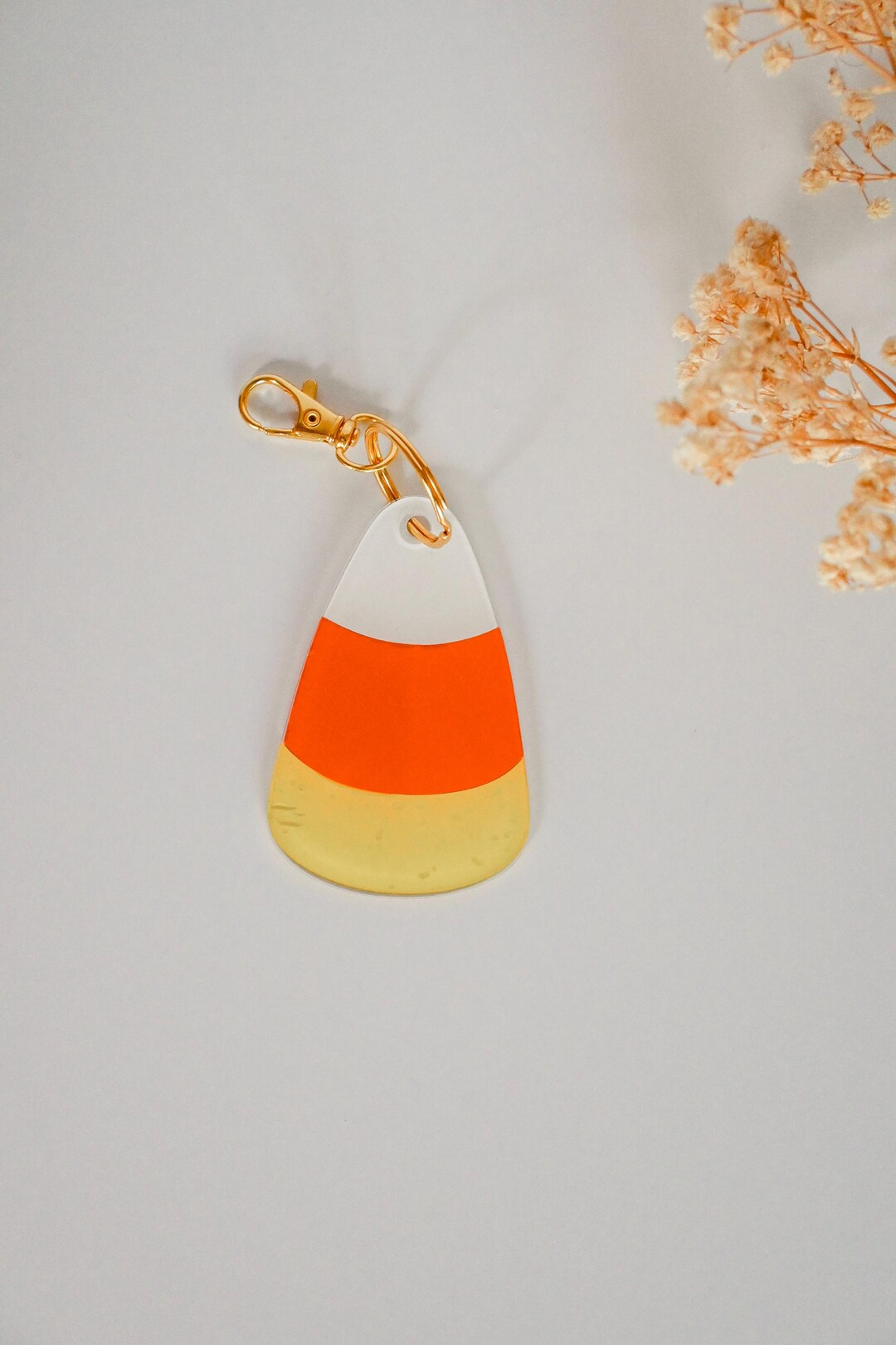Candy Corn Keychain, Halloween Keychain, Cute Key Accessories, Gift for ...