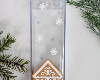 Gingerbread House Milk Carton Water Bottle, Gingerbread Cookie Reusable Tumbler, Christmas Tumbler