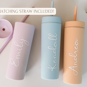 Personalized Skinny Tumbler, Bridesmaids Proposal Gift, Personalized Tumblers With Lid And Straw, Bachelorette Party Gift, Bridal Party Gift