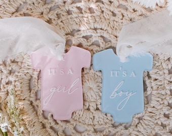 Baby Shower Acrylic Place Cards, Baby Shower Party Decor, Baby Onesie Party Favor, Boy Or Girl Baby Table Decor