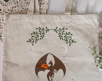 Sac à provisions réutilisable dragon, sac en toile pour les amateurs de fantaisie, cadeaux pour elle, cadeaux pour amis