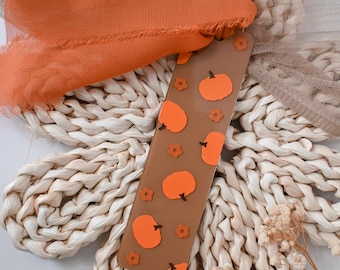 Pumpkin Acrylic Bookmark, Cute Fall Bookmark, Handmade Bookmarks With Ribbon, Gift For Book Lovers
