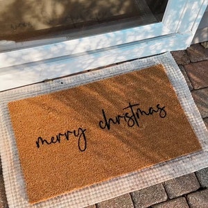 Merry Christmas Mat, Christmas Doormat, Christmas Home Decor, Holiday Decor, Christmas Welcome Mat, Cute Xmas Decor, Christmas Gifts